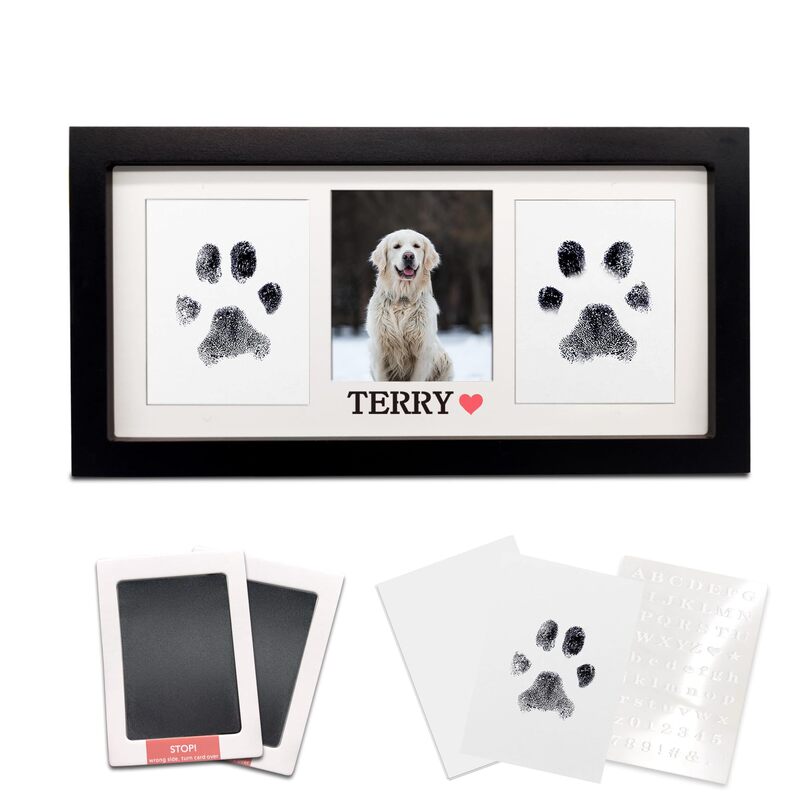 Pet Paw Print Photo Frame Cat Footprint Display Stand Dog Memorial Temu Cross-Border Factory Pet Memorial Photo Frame