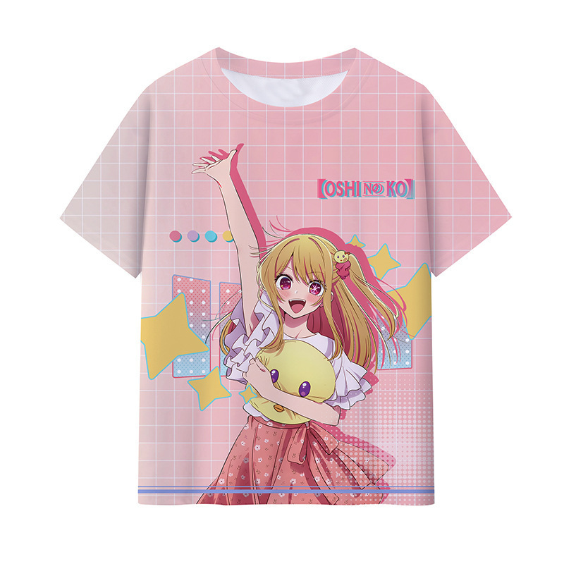 The child I pushed the child digital printing 3dt animation aimed at Hoshino love peripheral short -sleeved shirt couple men and women clothes 3