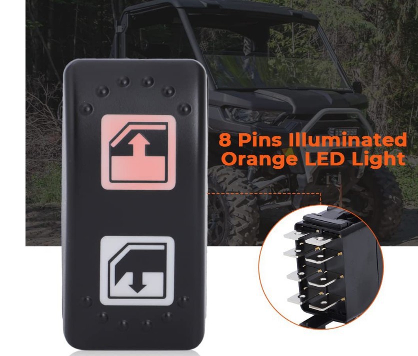 Coche yate interruptor a prueba de agua interruptor de la ventana eléctrica del conductor de la mano izquierda 8 aguja interruptor de elevación de la ventana del coche 12-24V