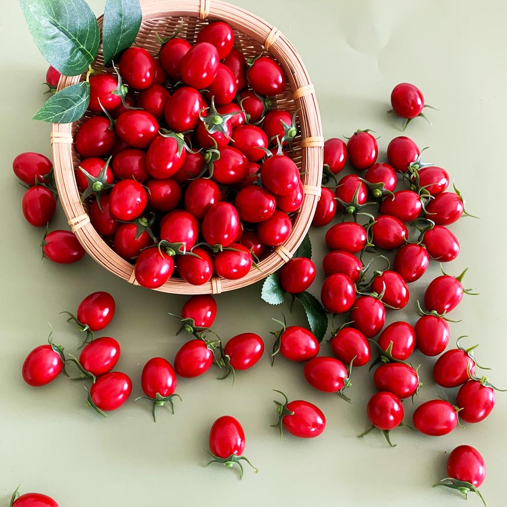 仿真番茄水果假圣女果模型小西红柿超市橱柜店铺展示拍摄道具