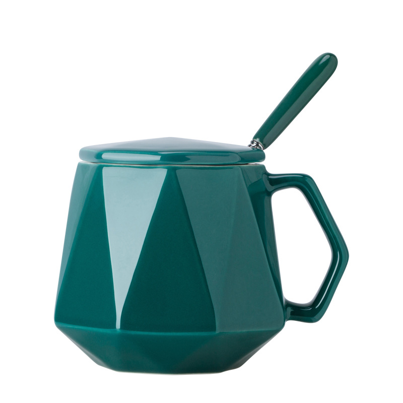 Taza de cerámica geométrica Taza poligonal Taza de agua Taza de café Taza de desayuno LOGO tallado