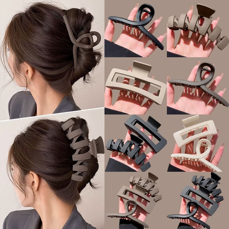 Clip de tiburón grande, clip de agarre para el cabello de placa de sensación de alta calidad, horquilla de temperamento, nuevo estilo, horquilla de gran volumen, tocado de primavera y verano, mujer