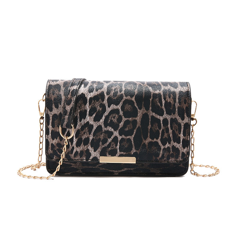 2024 invierno nuevo estampado de leopardo de moda bolso cuadrado de estilo extranjero sensación de tendencia personalidad literaria de moda bolso de hombro único
