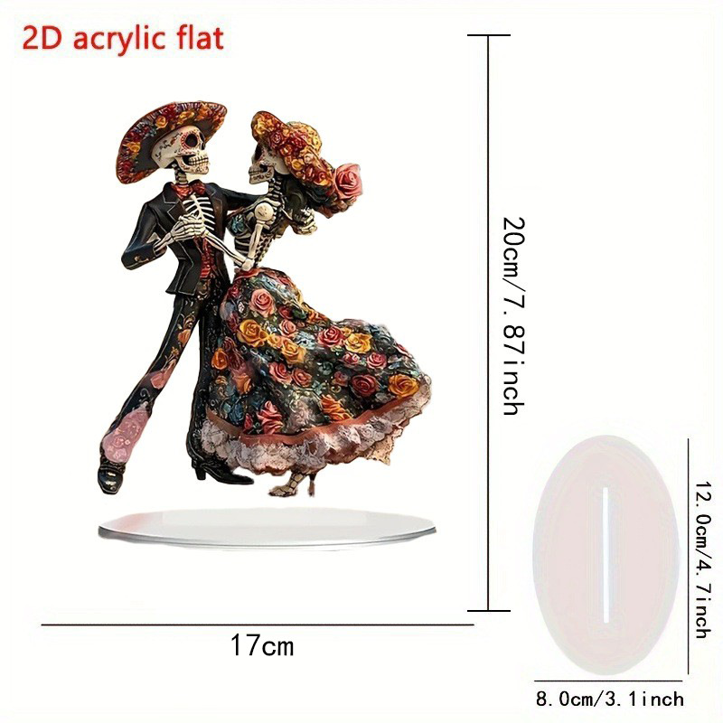 1pc hueso decoración de baile 2D festividad de la muerte con decoración base decoración multifuncional