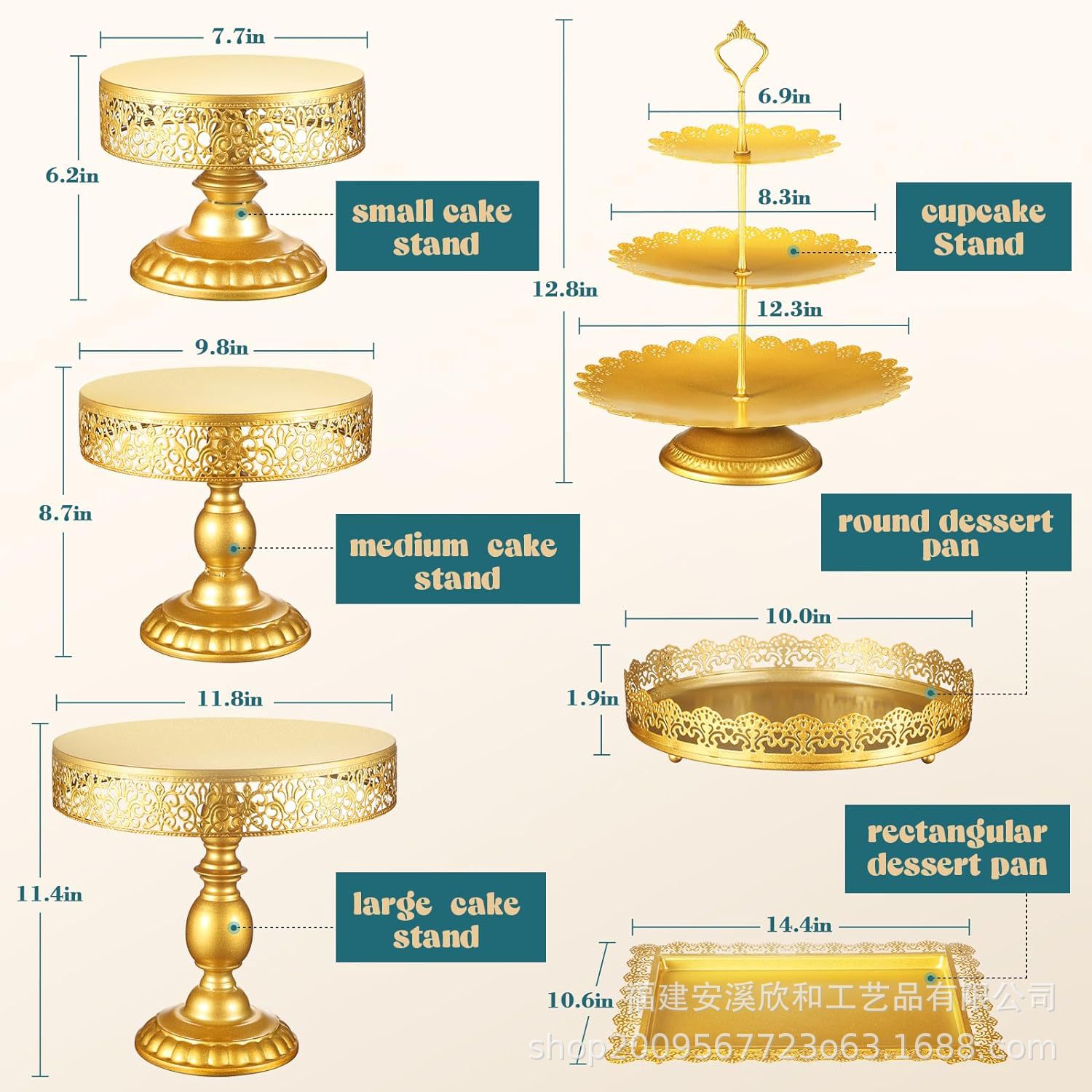 Estante de pastel de oro transfronterizo props de boda de lujo ligero paneles de pastel de hierro forjado paneles de bocadillos europeos mesa de postres bandeja de pies altos