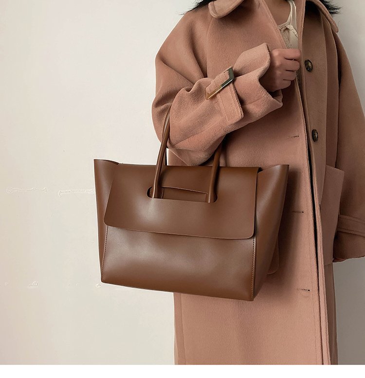 Tote Bag Bags Type Casual, Daily Occasion Pu Leather Material Solid Color Pattern Women's Medium Pu Leather Solid Color Vintage Style Classic Style Square Flip Cover Tote Bag