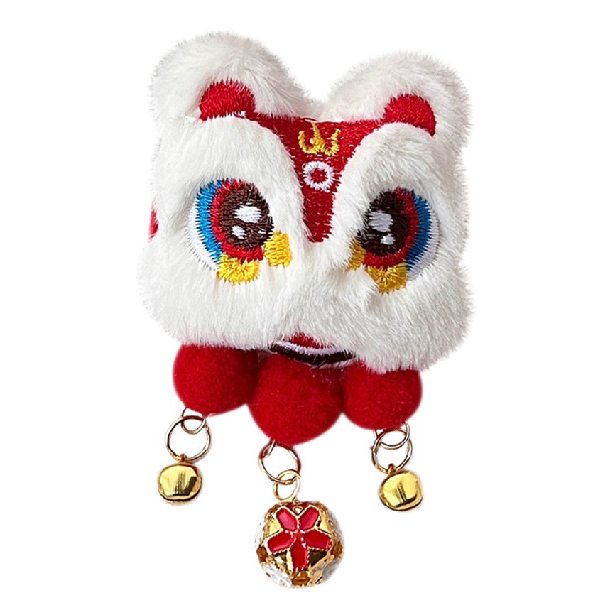 Año del Dragón Xingshi accesorios para el cabello rojo lindo felpa Año Nuevo diadema horquilla chica corazón muñeca de dibujos animados horquilla clip de pico de pato