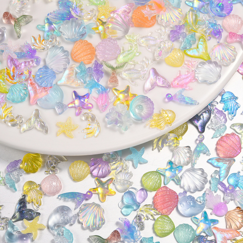 Ocean Series Nail Jewelry Shell Starfish Dolphin Nail Phone Shell Decoration Material Zhejiang Cartoon