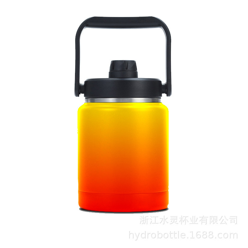 1ガロン国境を越えた屋外大容量ステンレス保温カップ二重運動64oz128オズ192oz氷桶|undefined