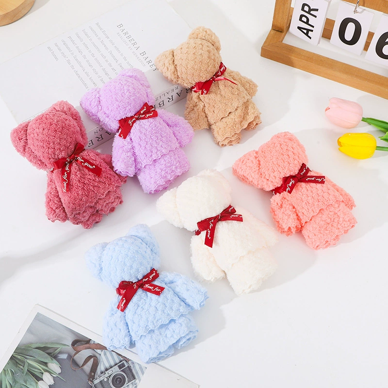 Оптовая продажа от фабрики полотенец: детские подарки в форме медведя из кораллового флиса для дней рождения, празднования полнолуния, свадебные сувениры, индивидуальные креативные дизайны