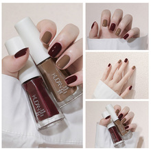 跨境英文版免烤水性可撕甲油护甲白色细闪亮片美甲油免照灯指甲油