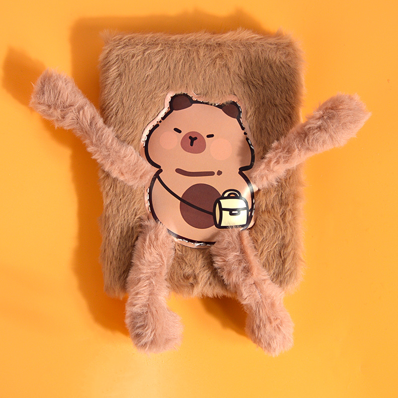 Regalos creativos de peluche A6 páginas de color cuaderno de mano de cabello largo monstruo de peluche cuaderno creativo tendencia diario al por mayor