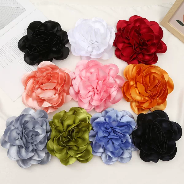 Bright Satin Corsage Clothing Accessories Camellia Accessories Handmade Fabric Flowers DIY Corsage Brooch Jewelry Batch