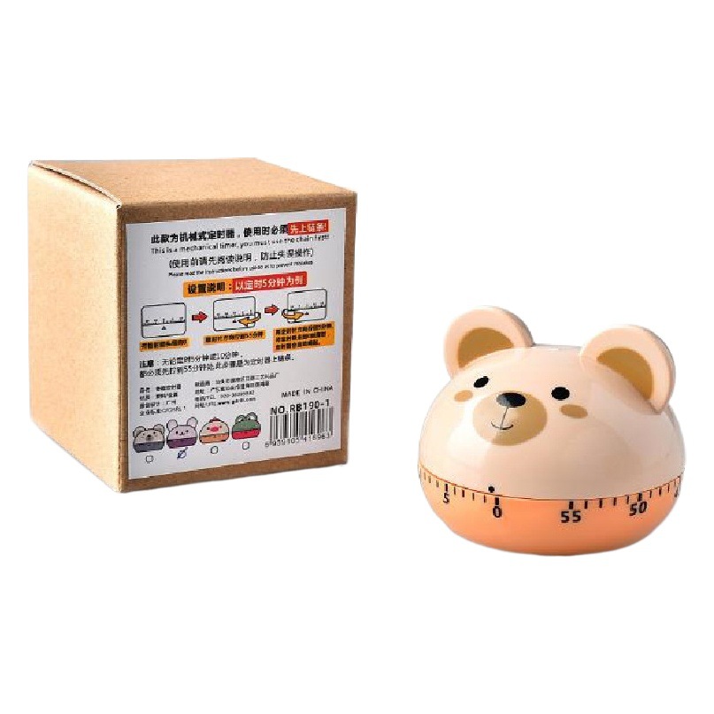 Animales de dibujos animados cocina mecánico temporizador estudiante Gerente de tiempo de aprendizaje manual de temporizador de regalo
