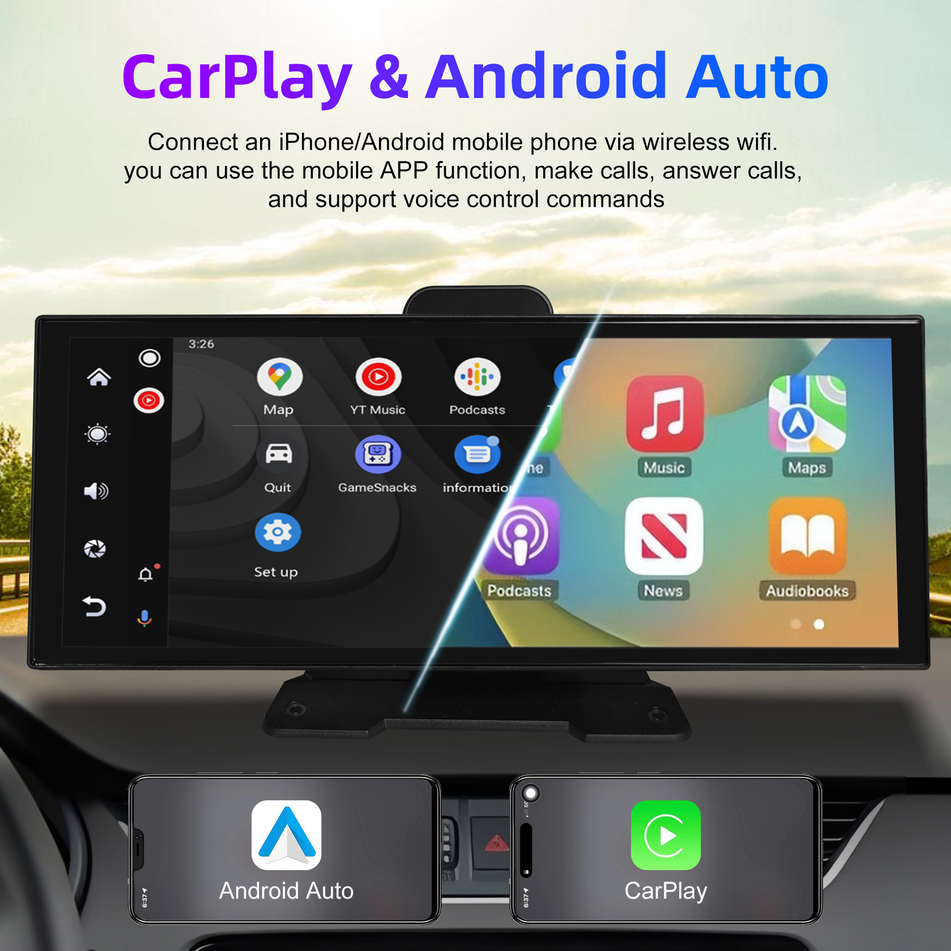 11.4-Inch 4K Driving Recorder Wireless Carplay Smart Screen Car Navigation Car Adas Recorder