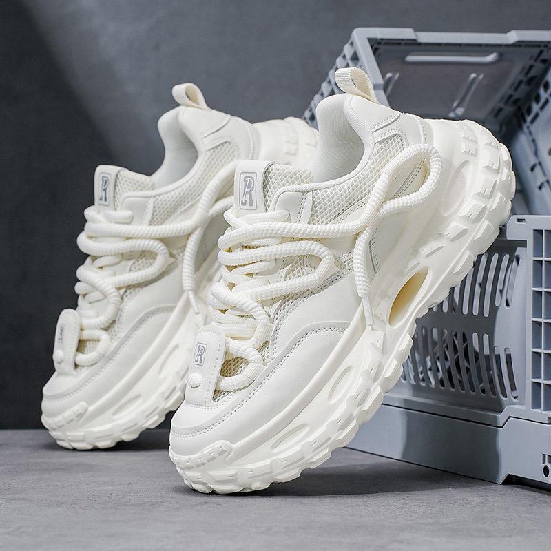 Neumáticos de la moda de los zapatos de hombre 2025 nuevos zapatos casuales de moda de malla transpirable, color universal, sonido rápido, explosión