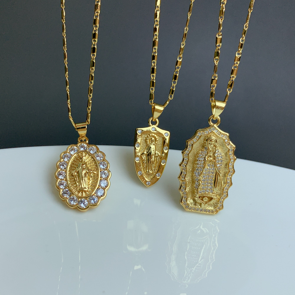 Elegant Streetwear Geometric Copper Zircon Pendant Necklace Necklace In Bulk display picture 3