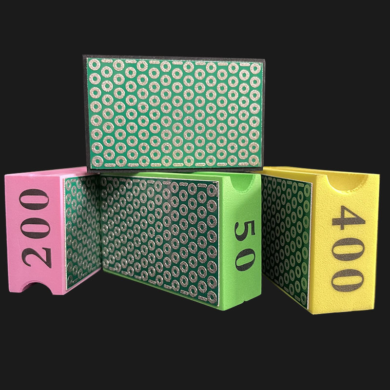 金刚石手擦片瓷砖修边器 岩板波点96*60mm 石材磨边手持磨块磨块