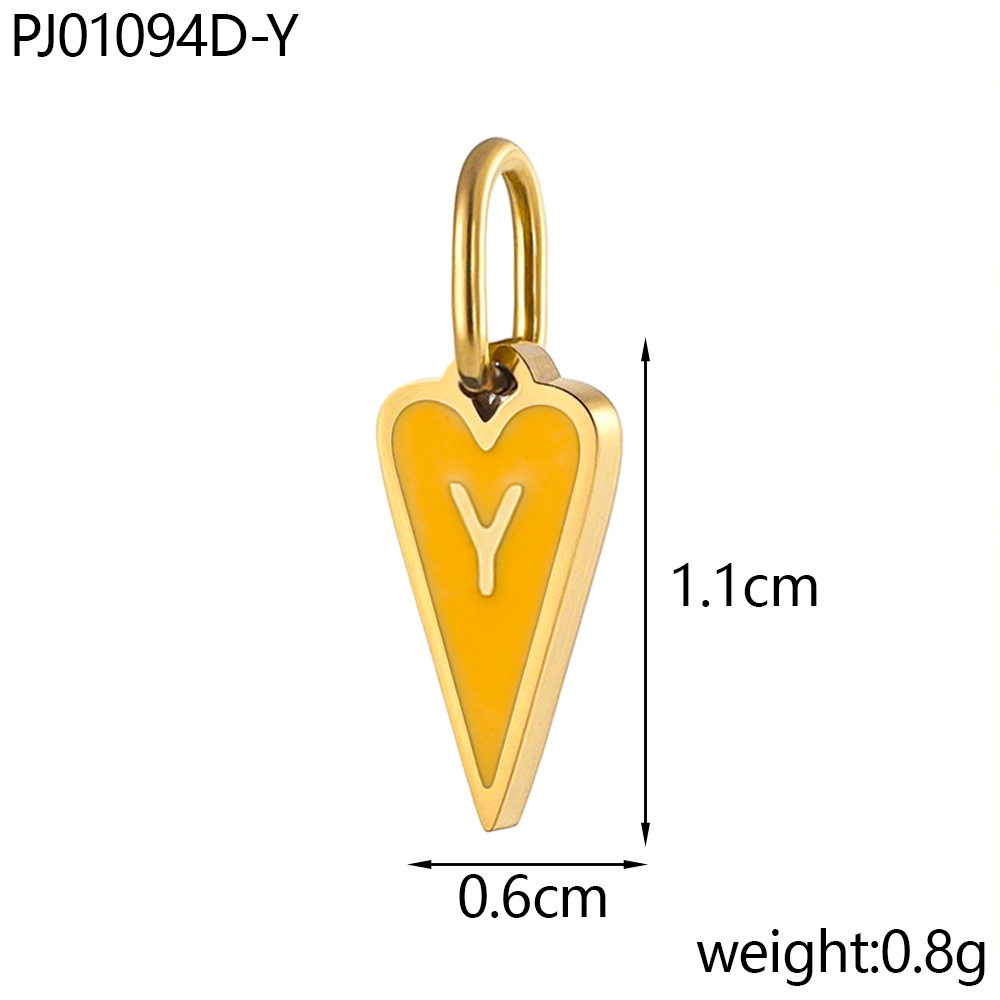 1g Weight Pendant Jewelry Making Type DIY Ornament Accessories Classification 1 Piece, 1 Set Quantity 304 Stainless Steel Material Letter Pattern All Seasons Season Polished Finish Enamel Design Simple Style, Classic Style Style 1 Piece 1 Set 304 Stainless Steel Letter Polished Pendant DIY Ornament Accessories 14
