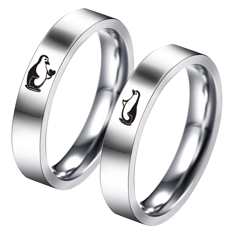 Fashion Penguin Stainless Steel Rings 1 Piece display picture 1