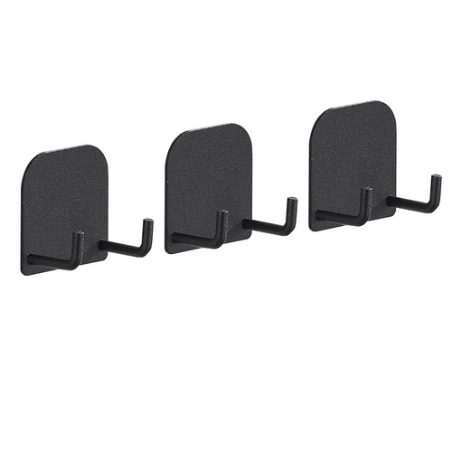 Gun Gray Hook No Drilling Kitchen Adhesive Hook Wall Mount Metal 7-Shape Hook Bathroom Coat Hook Single Hook Dual Hook
