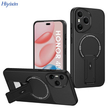 适用于荣耀400碳纤维支架手机壳华为Honor X9C磁吸充电防摔保护套
