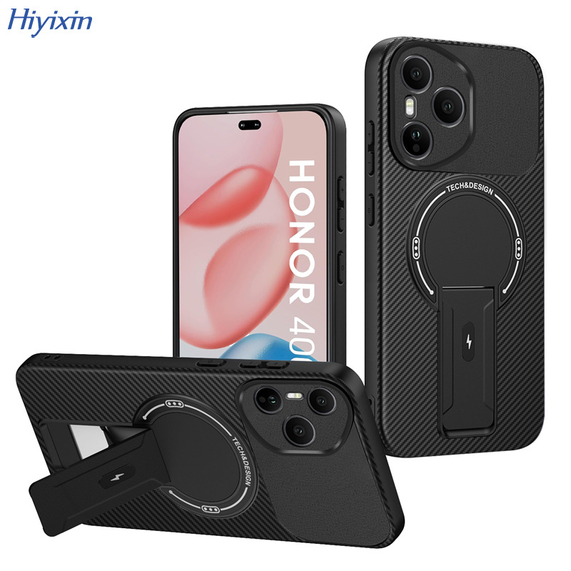 适用于荣耀400碳纤维支架手机壳华为Honor X9C磁吸充电防摔保护套