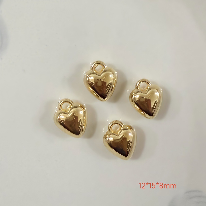 Chapado en oro y plata para proteger el color de la superficie brillante de acrílico melocotón amado colgante en forma de corazón pulsera manual collar de clavícula juguete DIY image 28