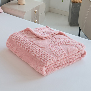 2025 New 240g Taffeta Jacquard Blanket Bow Bohemian Cross-Border Blanket Velvet Blanket Wholesale Gift