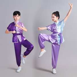 儿童武术练功服演出服男女中小学生幼儿武术竞赛考级训练服表演服