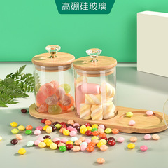 Wholesale Snack Candies Moisture-Proof Glass Storage Jar Set Diamond Lid Food Kitchen Multi-Function Spice Storage Jar