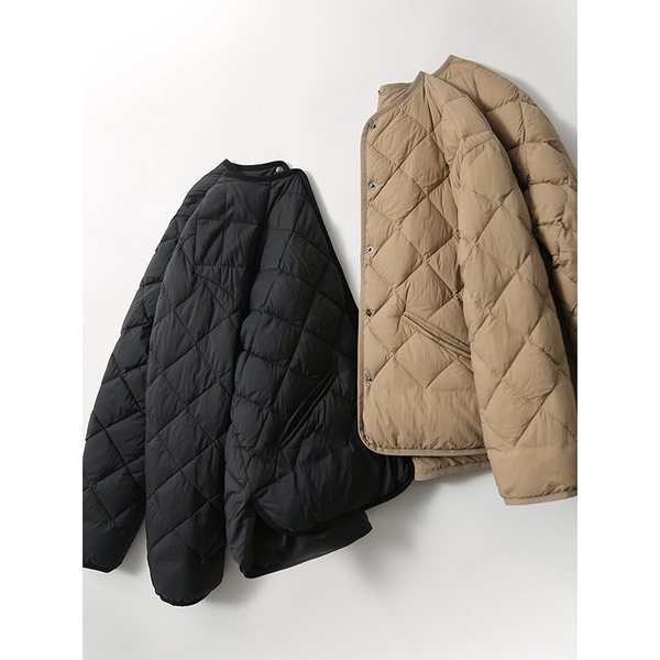 Elite fashionable short down jacket with diamond pattern
