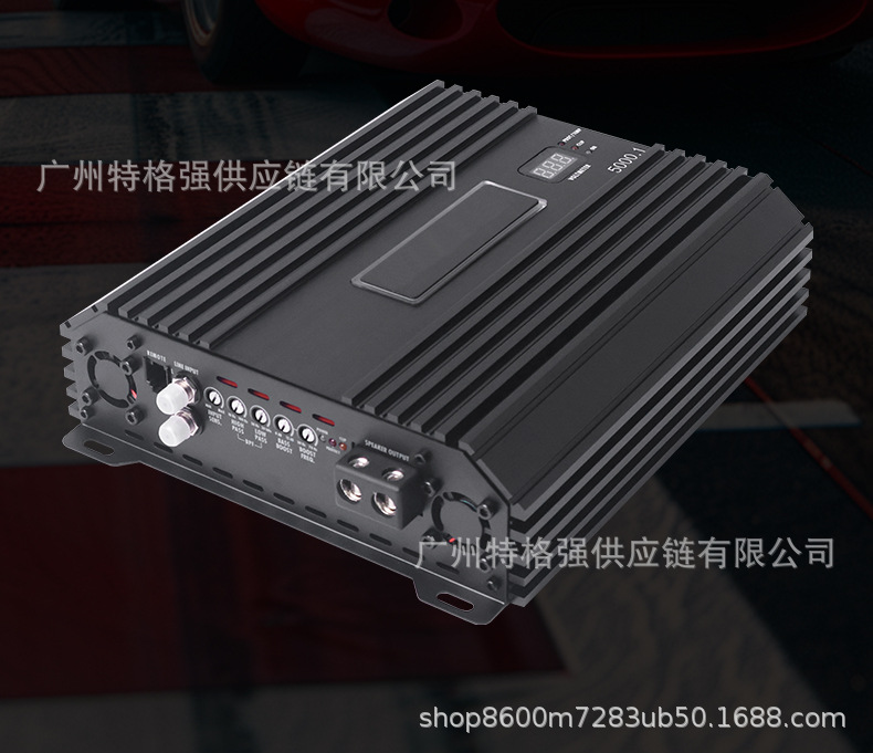Car-mounted high-power Class D single-channel amplifier 5000W for driving subwoofers, with voltage display, for car audio modification