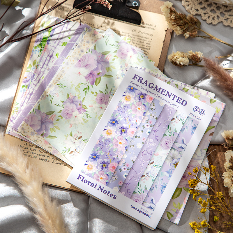 Beautiful Day Floral Notes Series Floral Background Material Paper Handbook European Style Base DIY Collage 6 Styles