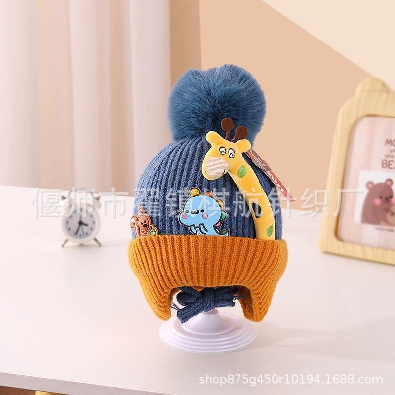 Gorro de punto para bebés abrigado y grueso, de lana – para recién nacidos en invierno, venta al por mayor.