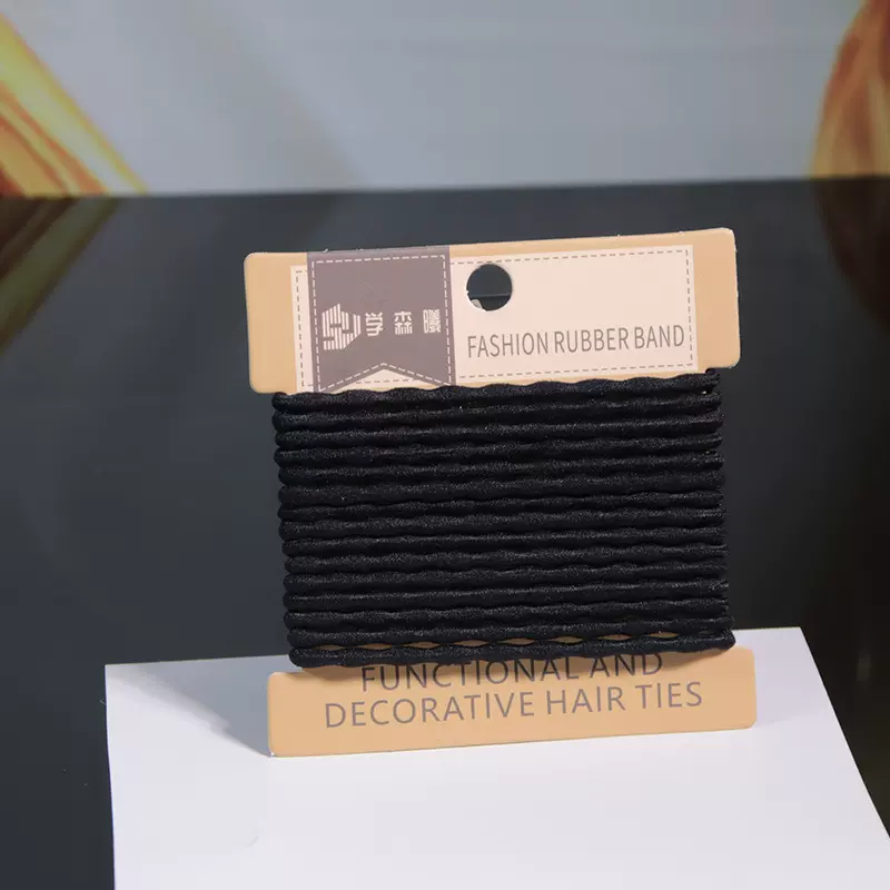 小清新甜美发绳黑色高弹力皮筋马尾基础发圈时尚可爱丸子头批发