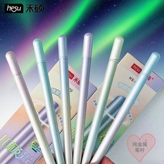 禾硕北极光纯金属中性笔高颜值扭转出芯黑笔CS浓黑速干双珠刷题笔