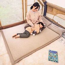 户外露营午休自动充气垫防潮垫波点带枕单人双人可拼接跨境热销