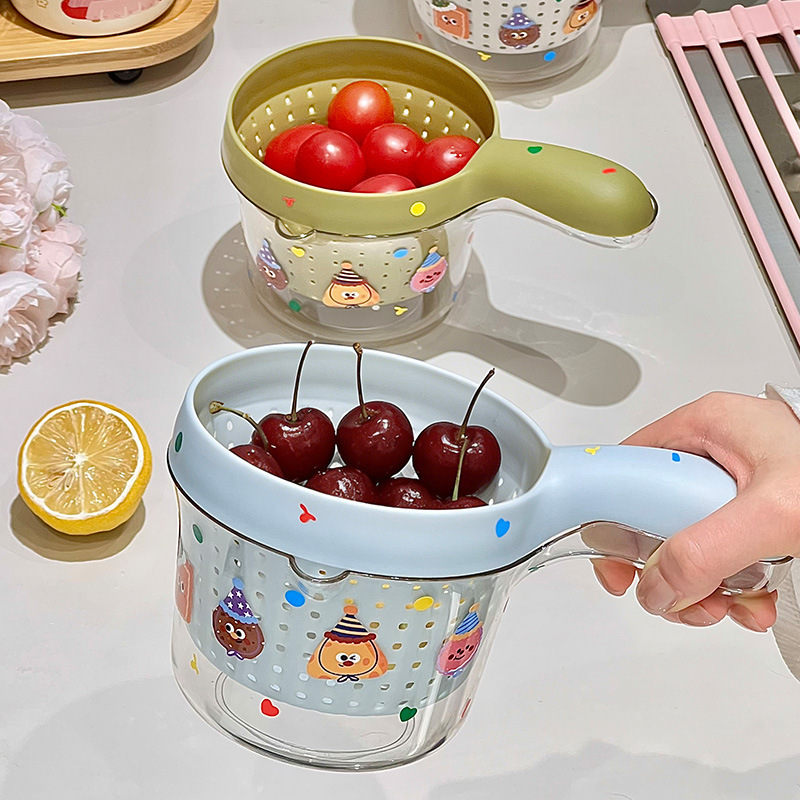 New Double-Layer Kitchen Draining Basket for Washing Vegetables, Fruits, and Rice; a Versatile Draining Basket New Double-Layer Kitchen Draining Basket for Washing Vegetables, Fruits, and Rice; a Versatile Draining Basket