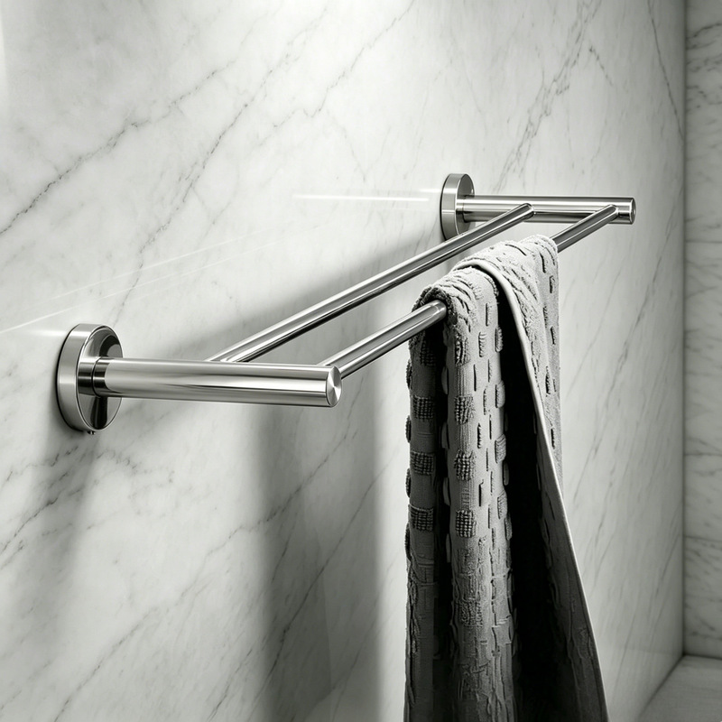 Bathroom 304 Stainless Steel Towel Rack, No-Drill Storage Rack, Double-Rod High-End Luxury Towel Bar, Extended Length Bathroom 304 Stainless Steel Towel Rack, No-Drill Storage Rack, Double-Rod High-End Luxury Towel Bar, Extended Length