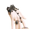 Fashionable retro accessory, black bracelet from pearl, European style, Korean style, floral print, wholesale