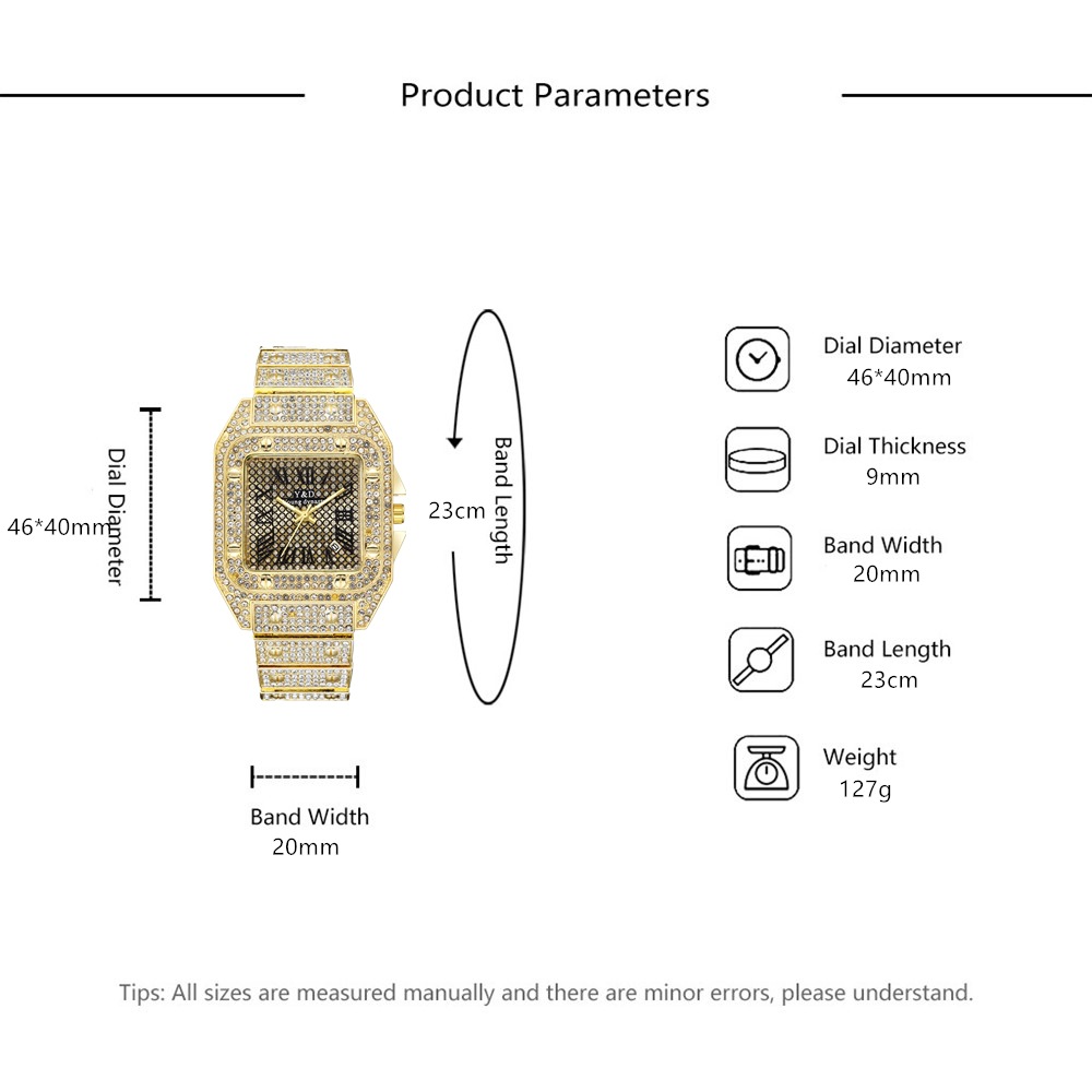 Reloj De Cuarzo Con Diamantes Y Banda De Acero Con Esfera Grande De Moda display picture 1