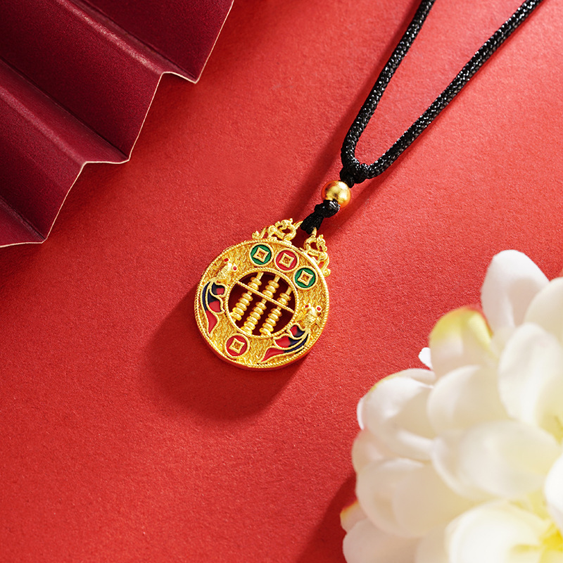 Vietnam Sha Jin Abaco You Long Round Collar estilo chino retro moneda de bronce Yiwu joyería fuente femenina al por mayor