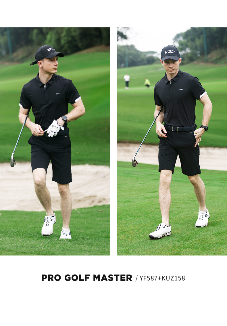 Áo thun golf nam ngắn tay PGM hút ẩm nhanh khô — YF587-màu trắng, YF587-Màu đen, YF587-màu đỏ chi tiết 13