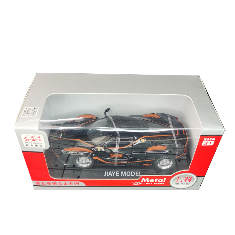 Jiaye rojo FX versión de pista modelo de coche de aleación Tire hacia atrás sonido y luz coche de juguete puerta coche deportivo 32164 en caja