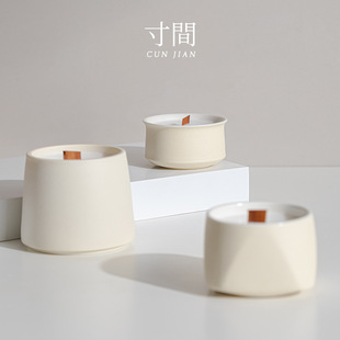 Inch Nordic style aromatherapy candle Cup ceramic handmade ins cream color Cup high-grade household decoration candlestick