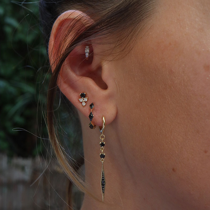 Fashion Geometric Sterling Silver Inlay Artificial Pearls Zircon Earrings 1 Pair