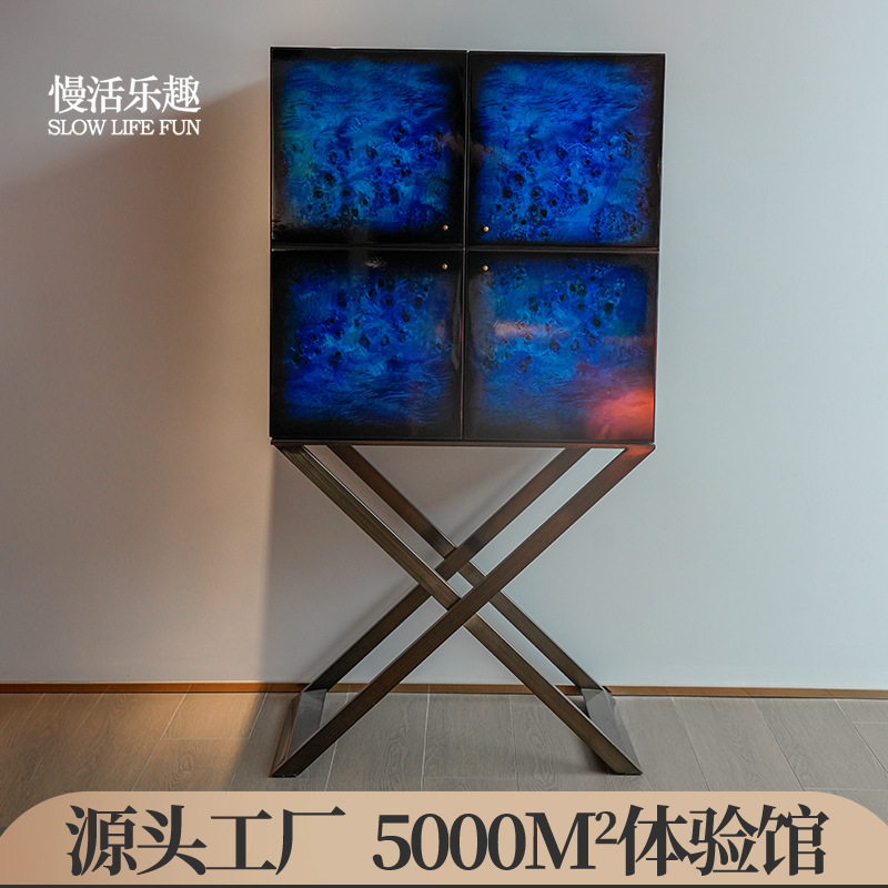 Italian-Style Restaurant Wine Cabinet Large Luxury Sideboard Post-Modern 1.5m High Cabinet Villa Display Cabinet Amn