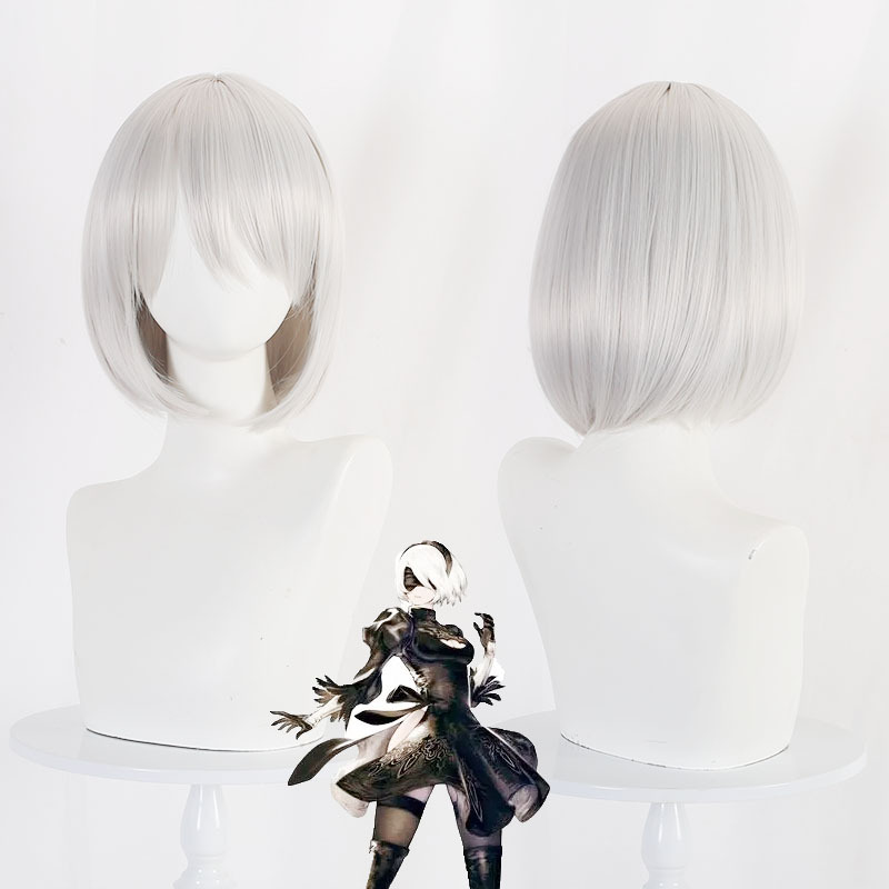 [Manmeng] Neil mechanical era juerha 2B heroine silver gray white cosplay wig
