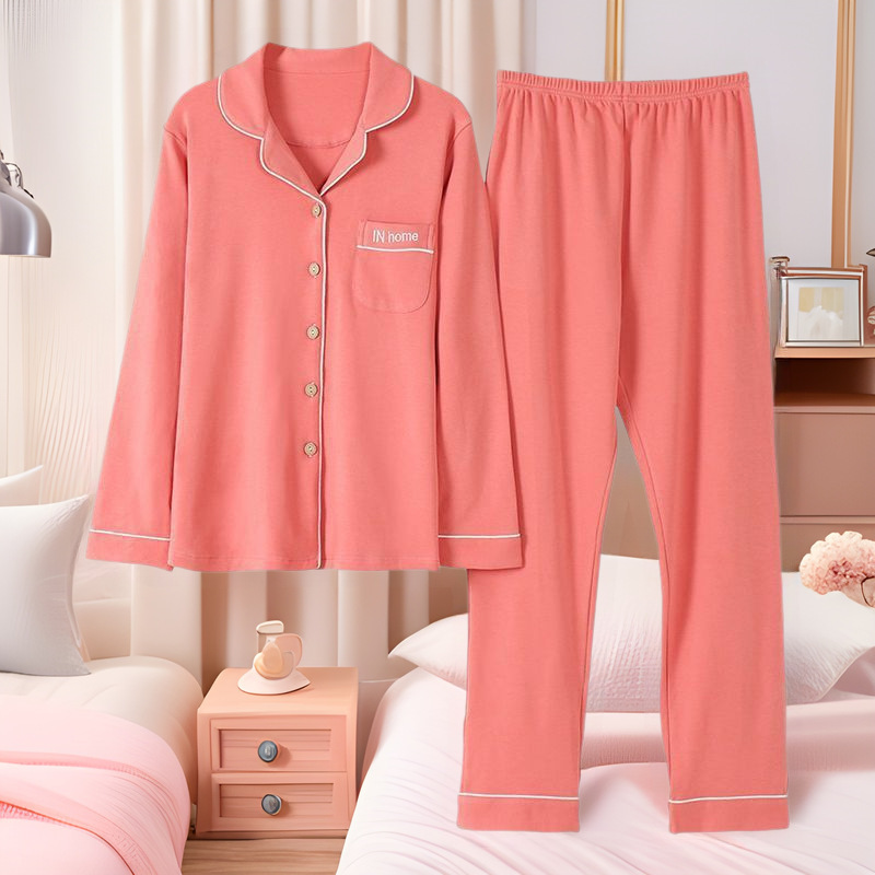 5A Antibacterial Long-Sleeved Cardigan Pure Cotton Pajamas for Women Spring and Autum Lapel Young and Middle-Aged Mothers Pure Color 2025 New Home 5A Antibacterial Long-Sleeved Cardigan Pure Cotton Pajamas for Women Spring and Autum Lapel Young and Middle-Aged Mothers Pure Color 2025 New Home
